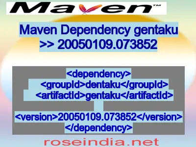 Maven dependency of gentaku version 20050109.073852