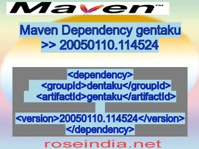 Maven dependency of gentaku version 20050110.114524