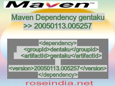Maven dependency of gentaku version 20050113.005257