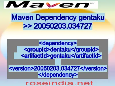 Maven dependency of gentaku version 20050203.034727