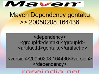 Maven dependency of gentaku version 20050208.164436