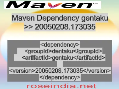 Maven dependency of gentaku version 20050208.173035