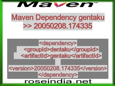 Maven dependency of gentaku version 20050208.174335