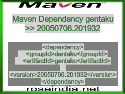 Maven dependency of gentaku version 20050706.201932