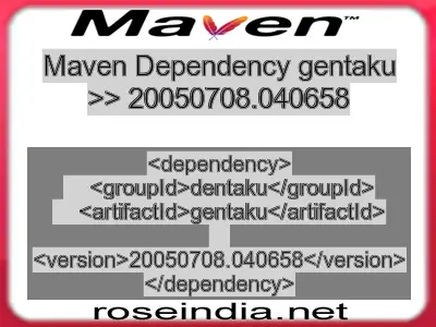 Maven dependency of gentaku version 20050708.040658