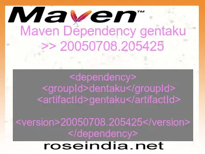Maven dependency of gentaku version 20050708.205425