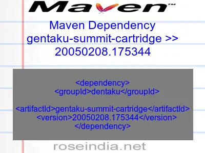 Maven dependency of gentaku-summit-cartridge version 20050208.175344