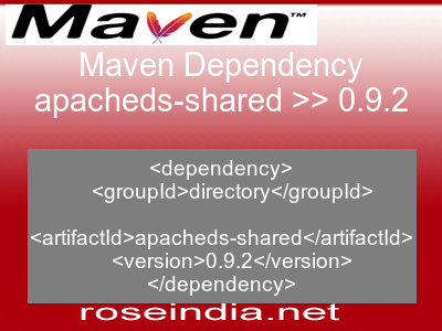 Maven dependency of apacheds-shared version 0.9.2
