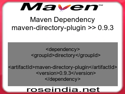 Maven dependency of maven-directory-plugin version 0.9.3
