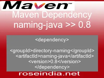 Maven dependency of naming-java version 0.8