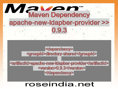 Maven dependency of apache-new-ldapber-provider version 0.9.3