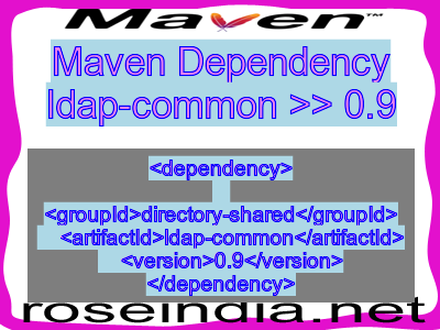 Maven dependency of ldap-common version 0.9