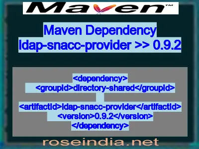 Maven dependency of ldap-snacc-provider version 0.9.2