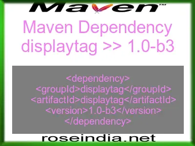 Maven dependency of displaytag version 1.0-b3