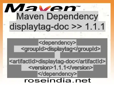 Maven dependency of displaytag-doc version 1.1.1