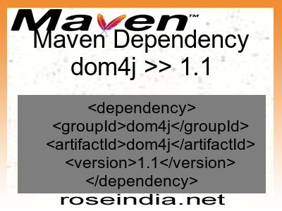Maven dependency of dom4j version 1.1