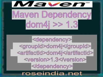 Maven dependency of dom4j version 1.3
