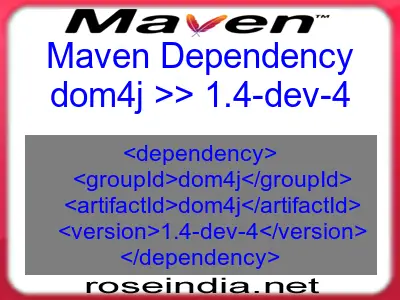 Maven dependency of dom4j version 1.4-dev-4