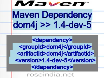 Maven dependency of dom4j version 1.4-dev-5