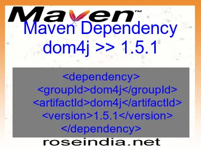 Maven dependency of dom4j version 1.5.1