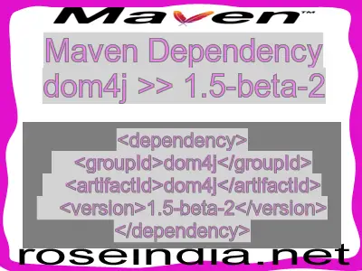 Maven dependency of dom4j version 1.5-beta-2