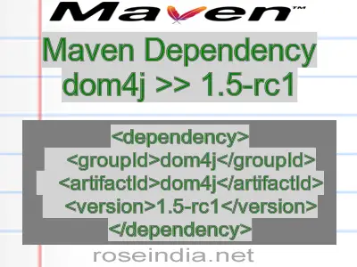 Maven dependency of dom4j version 1.5-rc1