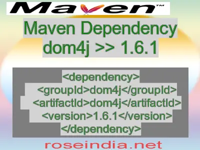 Maven dependency of dom4j version 1.6.1