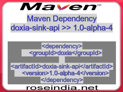 Maven dependency of doxia-sink-api version 1.0-alpha-4