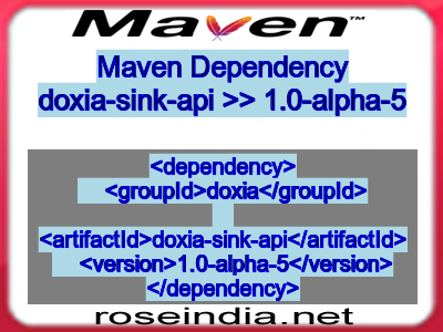 Maven dependency of doxia-sink-api version 1.0-alpha-5