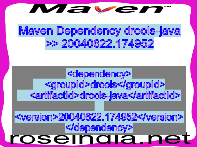 Maven dependency of drools-java version 20040622.174952