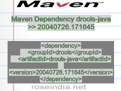 Maven dependency of drools-java version 20040726.171645