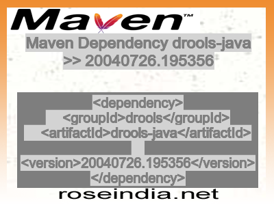 Maven dependency of drools-java version 20040726.195356