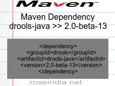Maven dependency of drools-java version 2.0-beta-13