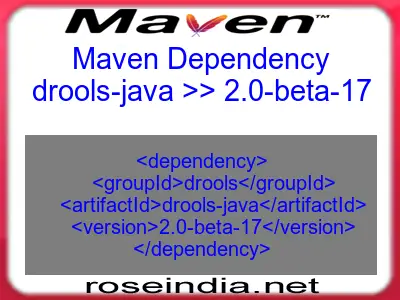 Maven dependency of drools-java version 2.0-beta-17