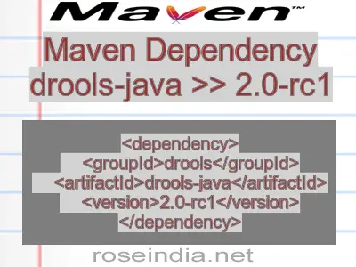 Maven dependency of drools-java version 2.0-rc1