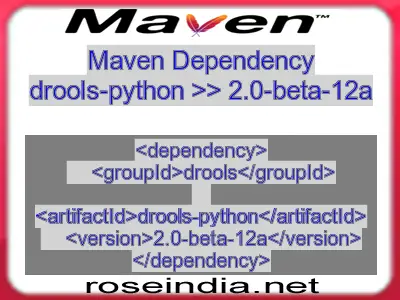 Maven dependency of drools-python version 2.0-beta-12a