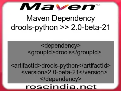 Maven dependency of drools-python version 2.0-beta-21