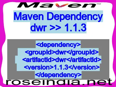 Maven dependency of dwr version 1.1.3