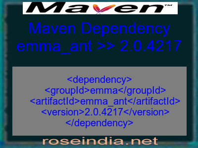 Maven dependency of emma_ant version 2.0.4217