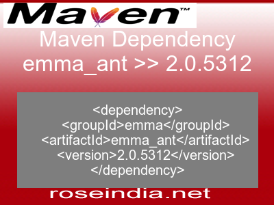 Maven dependency of emma_ant version 2.0.5312