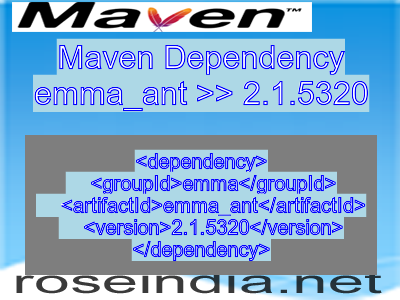 Maven dependency of emma_ant version 2.1.5320