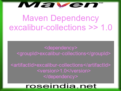 Maven dependency of excalibur-collections version 1.0