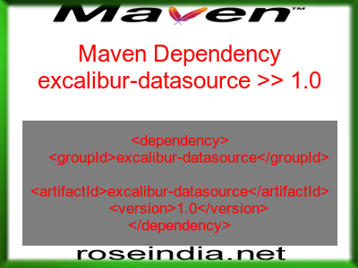Maven dependency of excalibur-datasource version 1.0