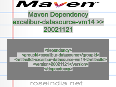 Maven dependency of excalibur-datasource-vm14 version 20021121