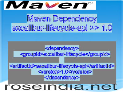 Maven dependency of excalibur-lifecycle-api version 1.0