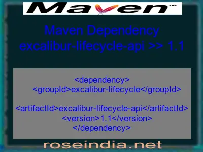 Maven dependency of excalibur-lifecycle-api version 1.1