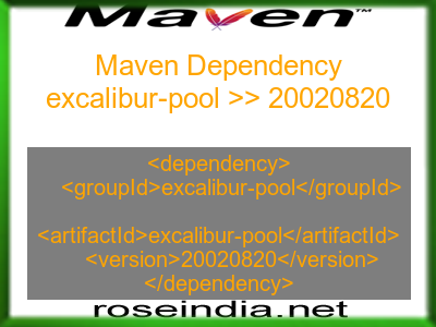 Maven dependency of excalibur-pool version 20020820