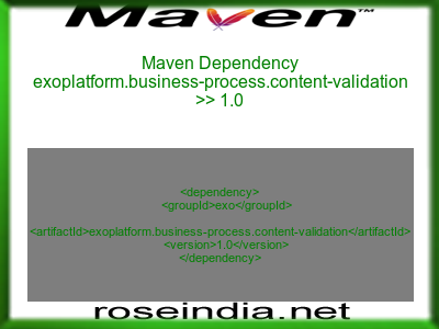 Maven dependency of exoplatform.business-process.content-validation version 1.0