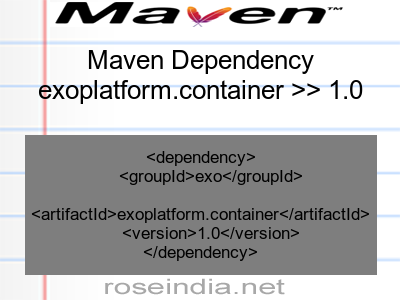 Maven dependency of exoplatform.container version 1.0