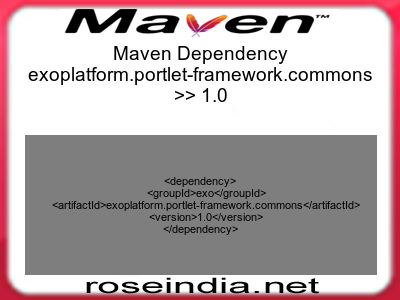 Maven dependency of exoplatform.portlet-framework.commons version 1.0